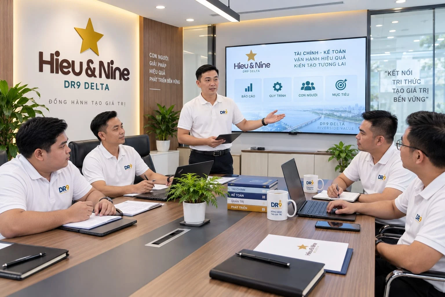 Đội ngũ kế toán DR9 trao đổi nghiệp vụ tại văn phòng